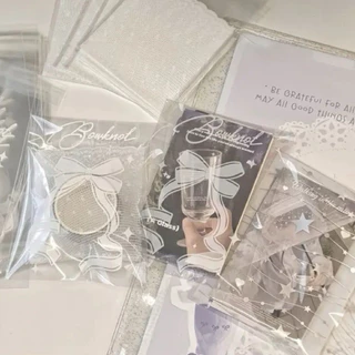 พร้อมส่ง💫ถุงฝากาวแพคการ์ด 50ชิ้น ลายผูกโบว์ ดาว ใส่โฟโต้การ์ด สินค้า สวยมาก ขนาด8*10cm