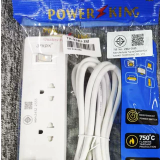 ปลั๊กไฟ 5 ช่อง 2300 W ปลั๊กพ่วง สายยาว 3 เมตร 2USB Type-C ปลั๊กพ่วง PN ผ่านมาตรฐาน มอก.ปลอดภัย รับ