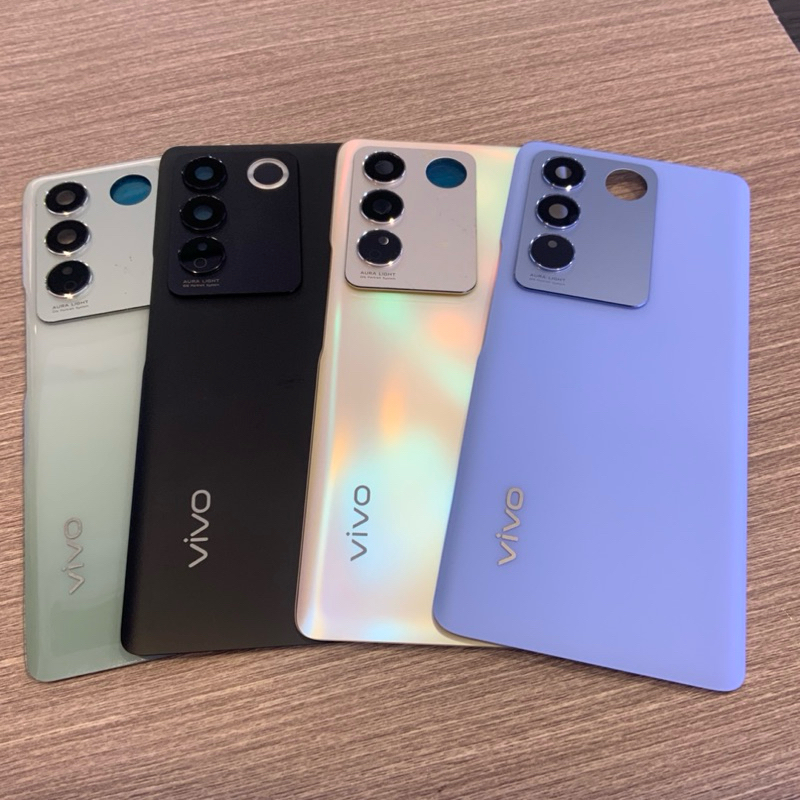 ฝาครอบแบตเตอรี่กระจกด้านหลัง พร้อมสติกเกอร์กาว แบบเปลี่ยน สําหรับ vivo V27 and V27 Pro V2230 V2231 V