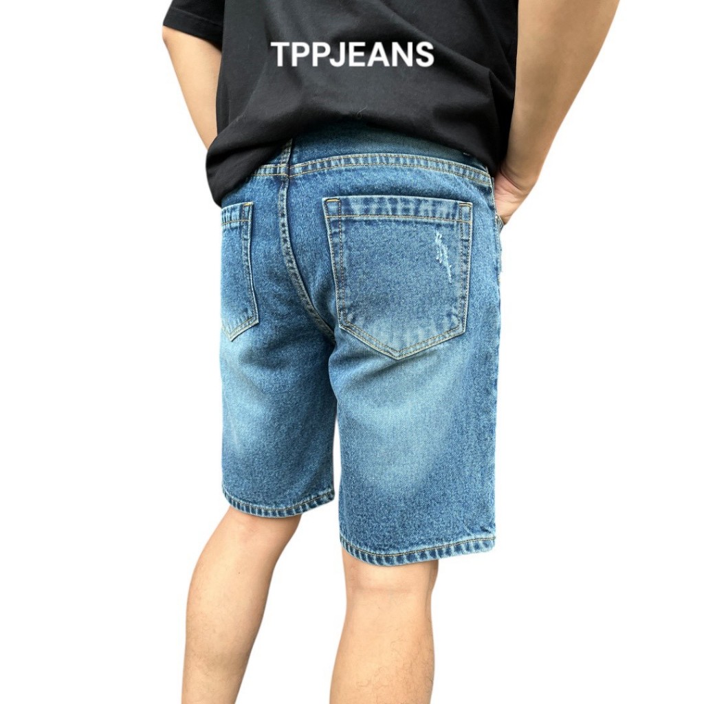 JEANSEEXPRESS MT7 Shorts DENIM กางเกงยีนส์ขาสั้นชาย สีบลูยีนส์ฟอกแต่งขาด ทรงคลาสสิค ความยาวเหนือเข่า เป้าซิป Size28-38 ราคา ถูกที่สุด ดีลบีเคเค แกลเลอรีภาพที่ 7