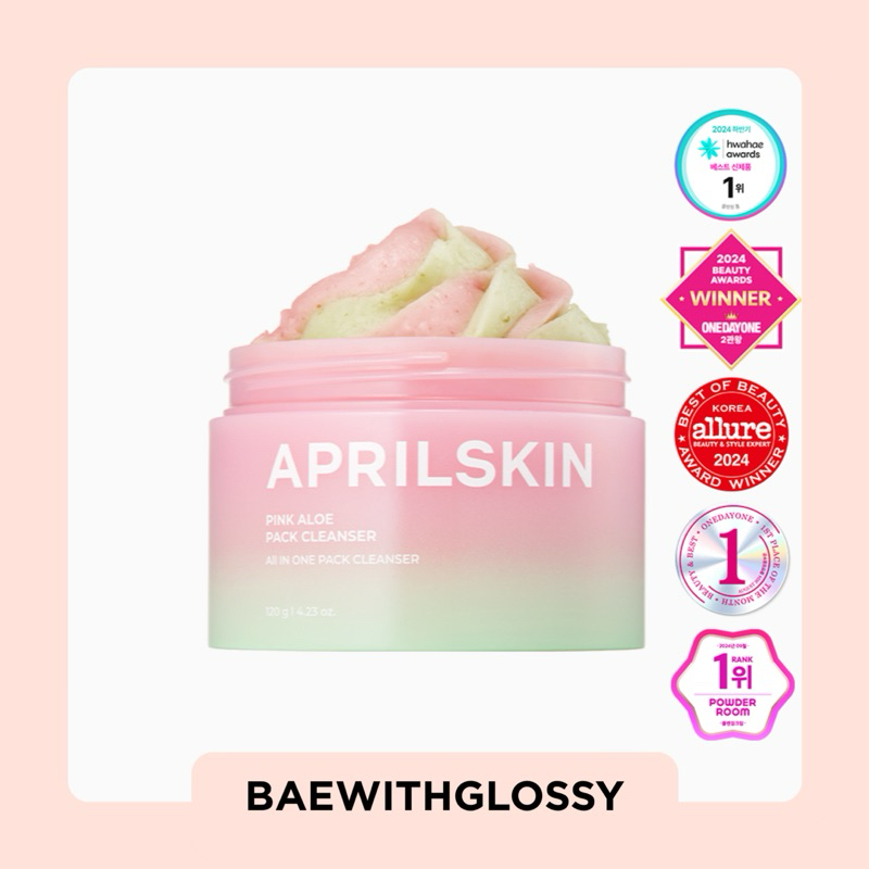 BAEWITHGLOSSY | APRILSKIN — Pink Aloe Pack Cleanser (พร้อมส่ง)