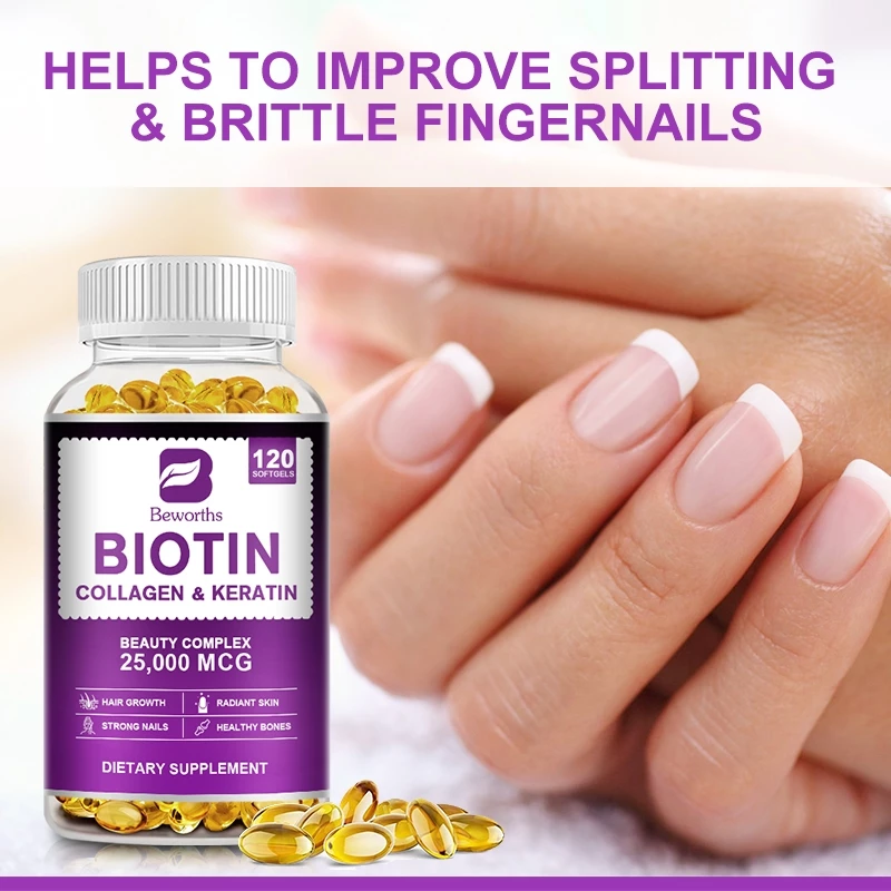 Biotin Collagen 25000mg เสริมผม เล็บ ผิวหนัง มัลติวิตามิน thumbnail 8