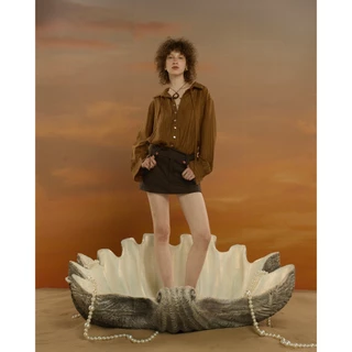 STUDIO UNKNOWN - Chloe Boho Shirt เสื้อเชิ้ตแขนยาวตีเกล็ดลำตัว