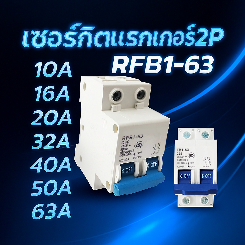 BF เซอร์กิต เบรกเกอร์ RFB1-63 2P
