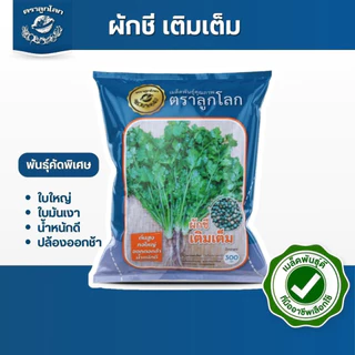 ตราลูกโลก เมล็ดผักชี เติมเต็ม Coriander เมล็ดพันธุ์ผัก ผักสวนครัว ผักซอง