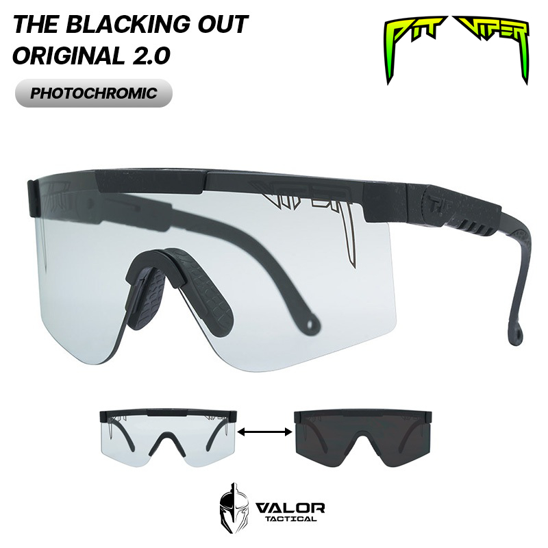 Pit Viper - The Blacking Out Original, Photochromic Smoke แว่นตากันแดด เลนส์ปรับแสง ป้องกัน UV สำหรับกิจกรรมกลางแจ้ง