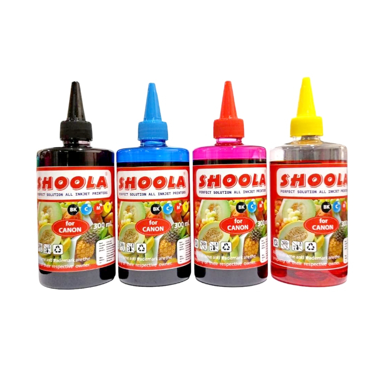 หมึกเติม SHOOLA Inkjet Refill For Canon เกรดพรีเมี่ยม สำหรับเติมเครื่องพิมพ์อิงค์เจ็ท Canon (แคนนอน) ขนาด 300ml.