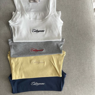 callingonme-scoop tank top เสื้อกล้าม เข้ารูป ผ้าร่องยืด