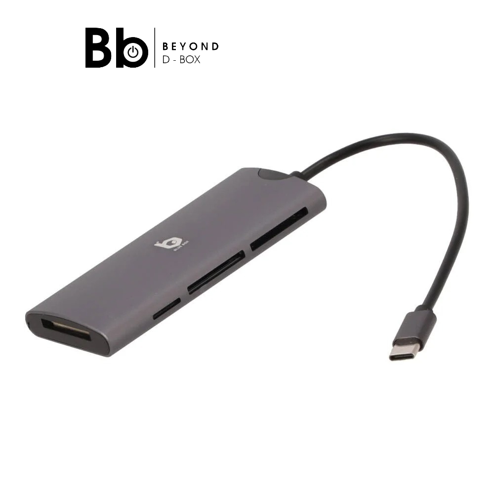 Blue Box 6-in-1 Type-C Card Reader Silver Grey by BB Beyond D-Box