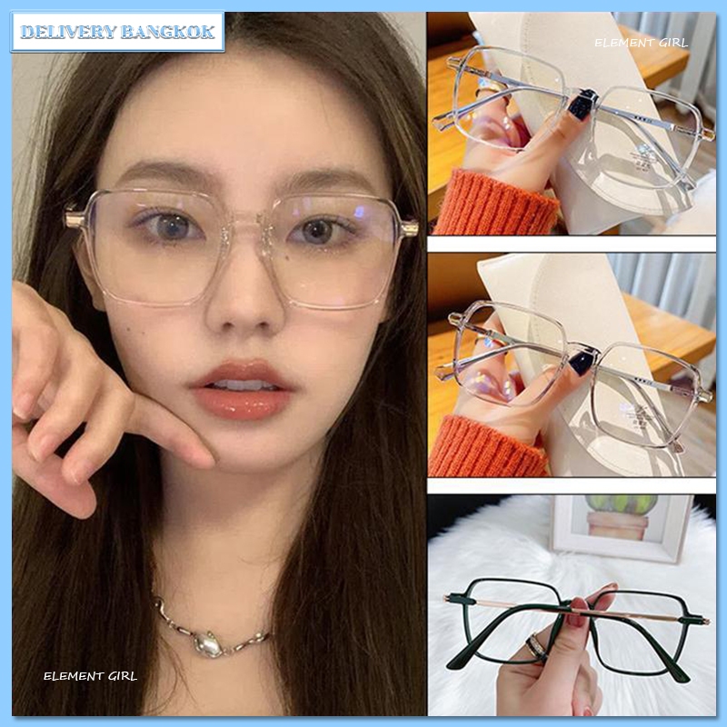 กรอบแว่นสายตาสั้นกรอบโลหะสี่เหลี่ยมเล็กน้ำหนักเบาพิเศษของญี่ปุ่น กรอบกระจกแบนสีแดงเหลี่ยมหลายเหลี่ยม กรอบแว่นสายตาสั้นสำ