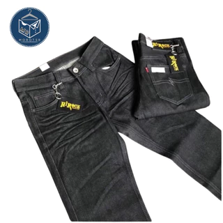 กางเกงยีนส์ปั้นเฟดทรงกระบอกใหญ่ ผ้าดิบ 14-16 oz + ตะขอป้าย [HIROCK] อาชีวะ