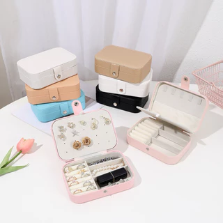 SALE กระเป๋าเก็บเครื่องประดับหนังต่างหูสร้อยคอแหวนเครื่องประดับ Organizer กล่องใส่เครื่องประดับแบบพกพา