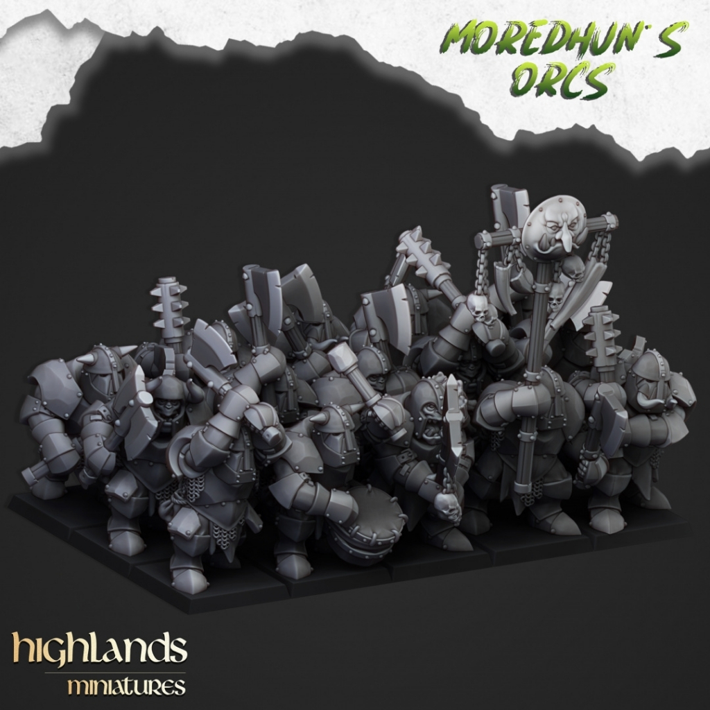 Armoured Orcs - Moredhun's Orcs - Humanoid Orc / 32mm scale 3D printed miniature HLM