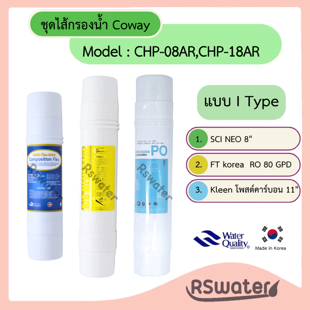 ไส้กรองน้ำ อินไลน์ ระบบอาร์โอ สำหรับ Coway รุ่น CHP-08AR / CHP-18AR / วิลล่าเอ็ม thumbnail 7