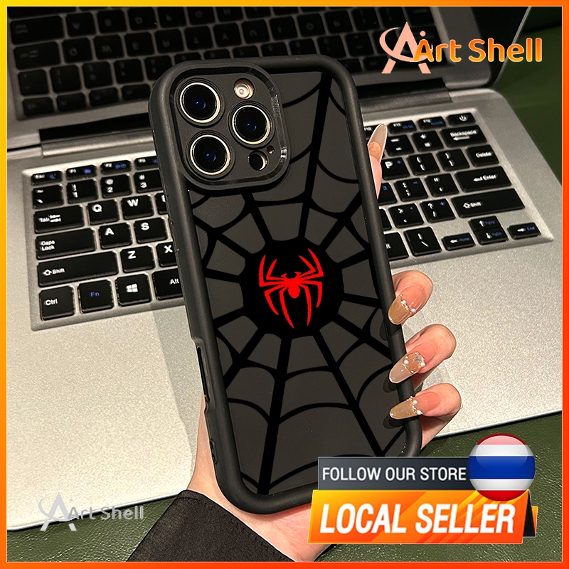 🔥ส่งจากไทย🔥เคส iphone 7P 8P 11 13 14 Pro Max กล้องป้องกันมิตรกับสิ่งแวดล้อมกันกระแทกดอก แมงมุมใยแมงมุม