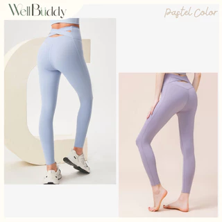 [New in Jun] - WellBuddy เลกกิ้งออกกำลังกาย กางเกงเลกกิ้ง กางเกงโยคะ กางเกงพิลาทิส เก็บพุง ยกก้น (Cross Slim Leggings)