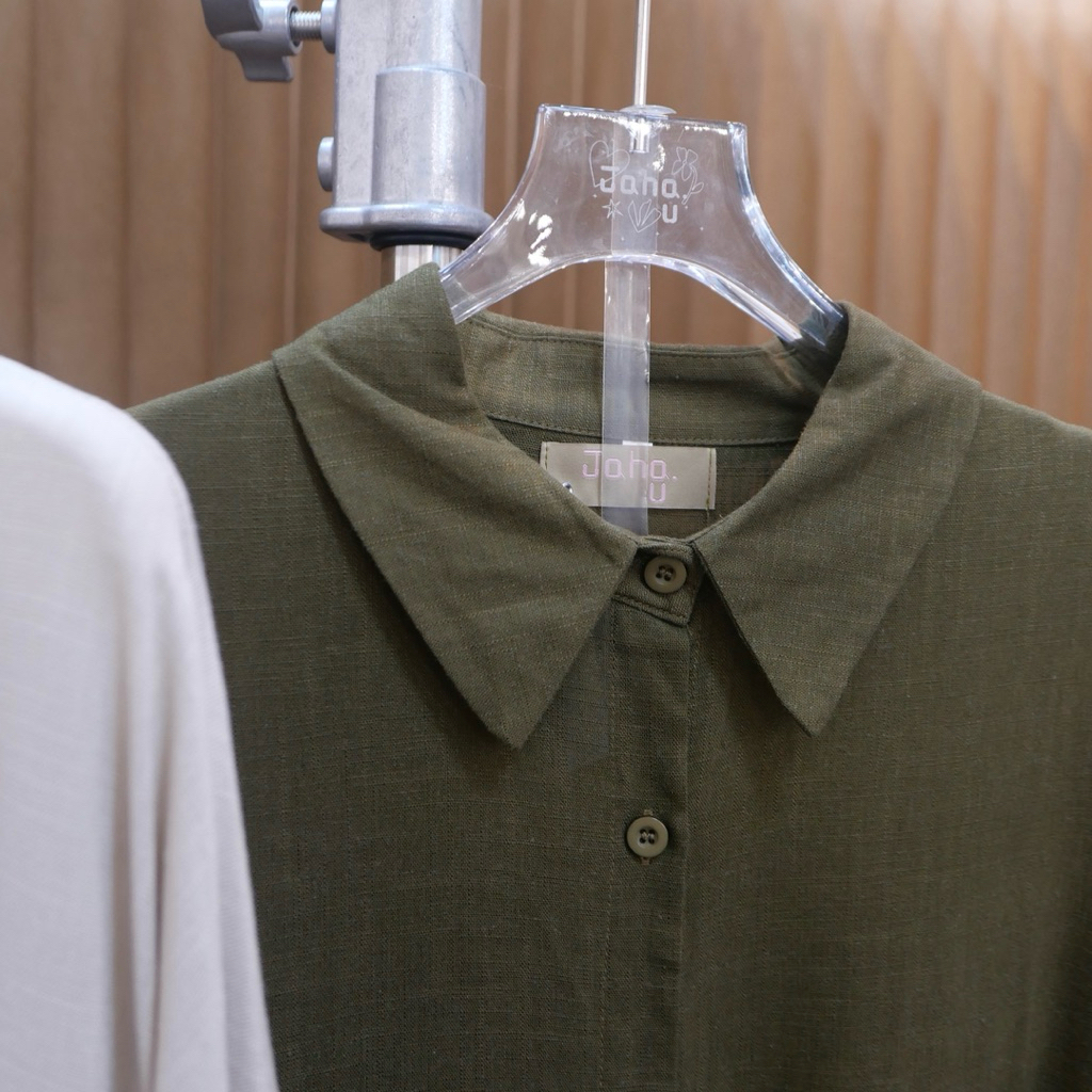 NEW •  WAROSE SET CARDIGAN ABAYA STYLE • ชุดเซ็ตกางเกงมาใหม่ เสื้อเชิ้ตคลุมยาว กระดุมหน้า เนื้อผ้าลินิน - รูปที่ 3