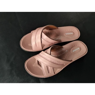 ADDAรองเท้าสวมส้นเตี้ยใส่สบายเท้า รองเท้าแตะหนังผู้หญิง เดินไม่เหมื่อย พื้นนุ่มเปิดส้น รุ่น74823รองเท้าเพื่อสุขภาพ