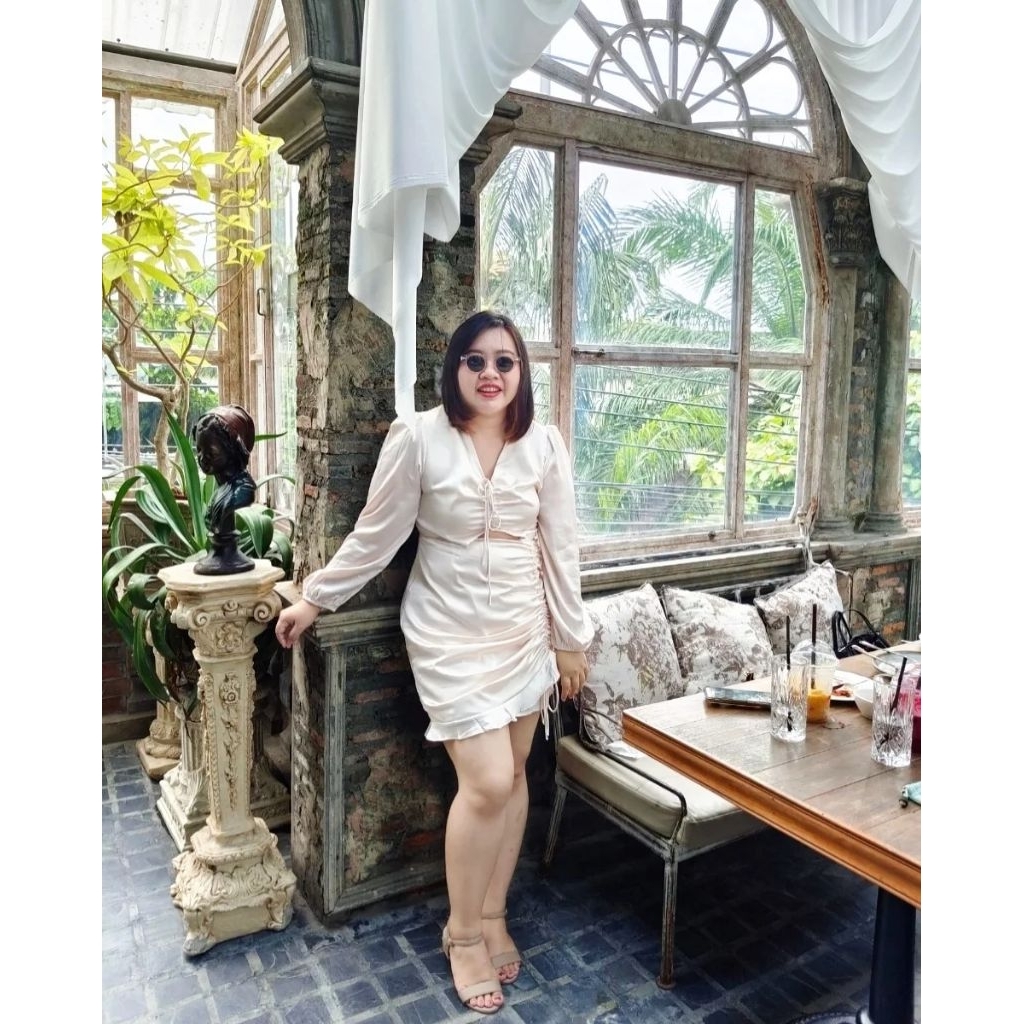 Lalamer ชุดเดรสผ้าซาติน 3XL #lalamer