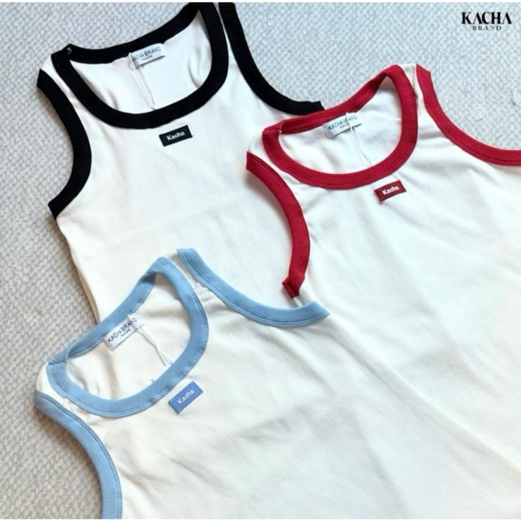 KACHA BRAND เสื้อกล้ามรุ่น Two-tone  Tank Top Premium รุ่นใหม่ล่าสุด เนื้อผ้าหนา ยืดหยุ่นดี