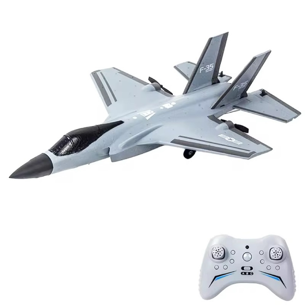 เครื่องบินบังคับวิทยุFX935 F-35 2มอเตอร์ 2ใบพัด ระบบ4CHรีโมท2.4GHz มีไจโร งานโฟม แบตเตอรี่ชาร์จอุปกร