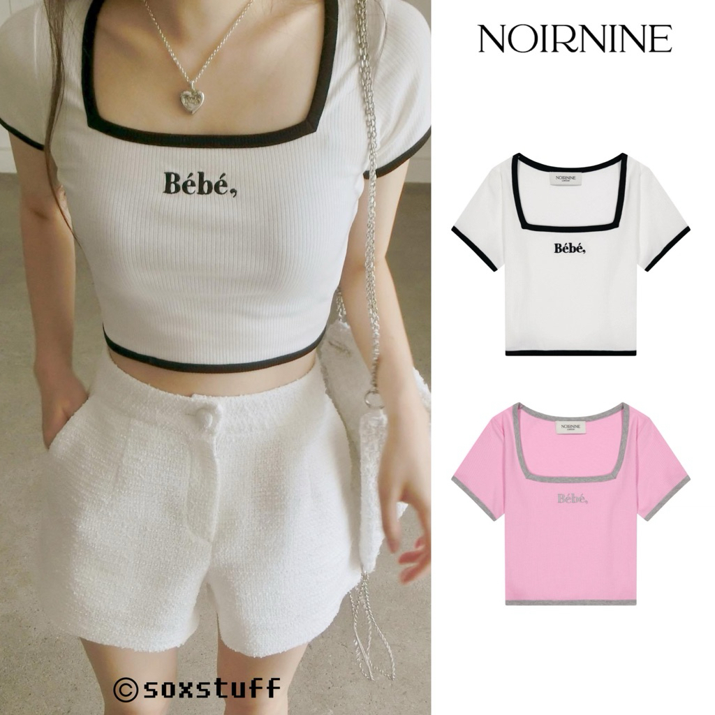 [พร้อมส่ง] Noirnine Bebe Square Top