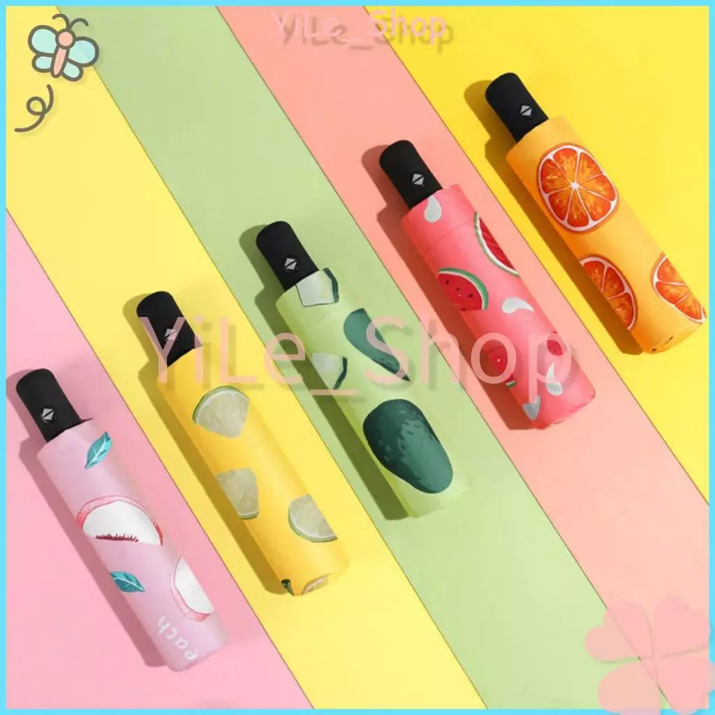 【COD จัดส่งไทย】UV ร่มพับสำหรับวันแดดจัดและฝนตก ขนาดเล็ก. พกพาสะดวก สไตล์ผลไม้ มีหลากหลายสีให้เลือก