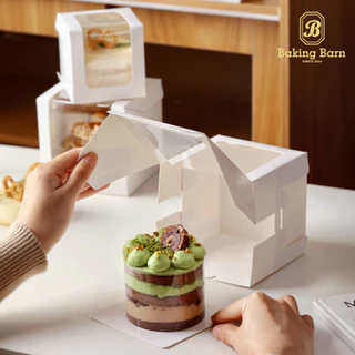 Baking barn (10ชิ้น/แพ็ค) กล่องเค้ก หน้าต่างใส Cake box กล่องเค้กชิ้น กล่องใส่ขนม
