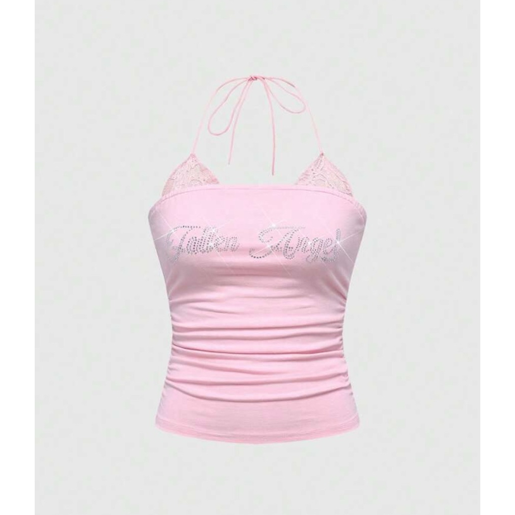 เสื้อกั๊กเรียวรูดตกแต่งลูกไม้สตรี 2 ใน 1