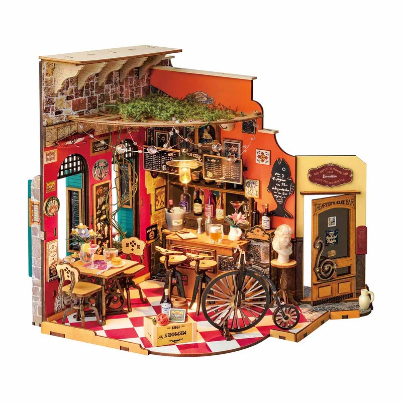 Rolife DIY Miniature Dollhouse - Cheers Bar & Dining โมเดลบ้าน ตัวต่อไม้ บ้านตุ๊กตา | ของแต่งบ้าน ของเล่นศิลปะ DIY