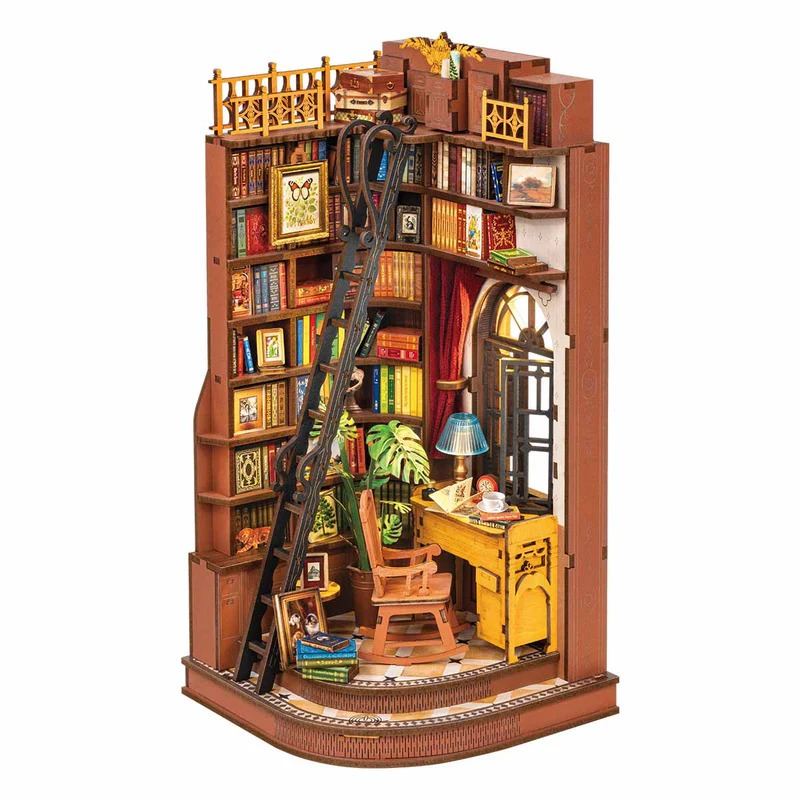 Rolife Book Nook Shelf Insert - TGE02 Silent Corner Study ที่กั้นหนังสือ | บ้านตุ๊กตา โมเดลบ้าน ของเล่นศิลปะ DIY