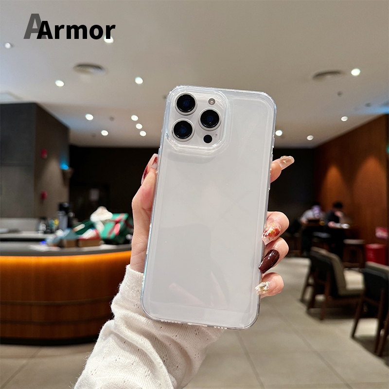 ส่งจากไทย ป้องกันการชนกัน เคสไอโฟน11 iphone 11 13 Pro Max TPU ปุ่มโลหะสีรุ้ปร่งใสเข้ากันไ 15 pro max 14 11 XS XR 8plus