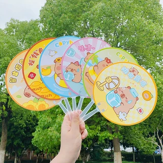 🔥พร้อมส่ง🔥 พัดกระดาษ พัด พัดลายการ์ตูน พัดพกพา พัดมือจับ พัดมือพกพา ของแถม ของชำร่วย