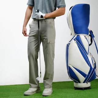 era-won Golf Fabric Cargo Pants มีกระเป๋าข้าง ทรงกระบอกตรง สี Grey cargos