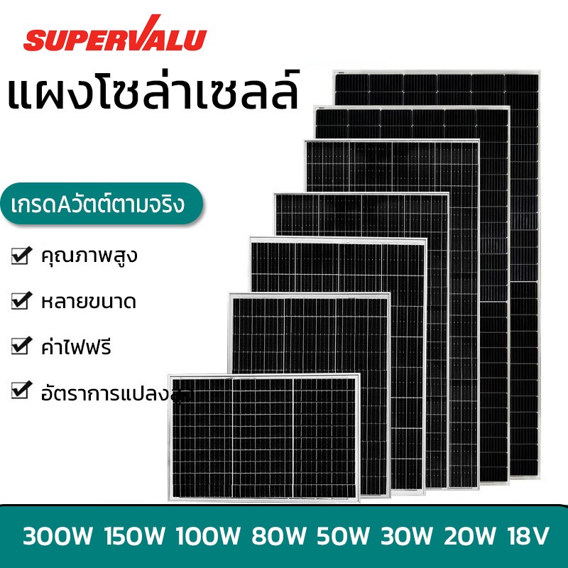 NEOBEE แผงโซลาร์เซลล์ ซิลิคอนโมโนคริสตัลไลน์ ผลิตไฟฟ้า 18V 20-300W Solar-18V
