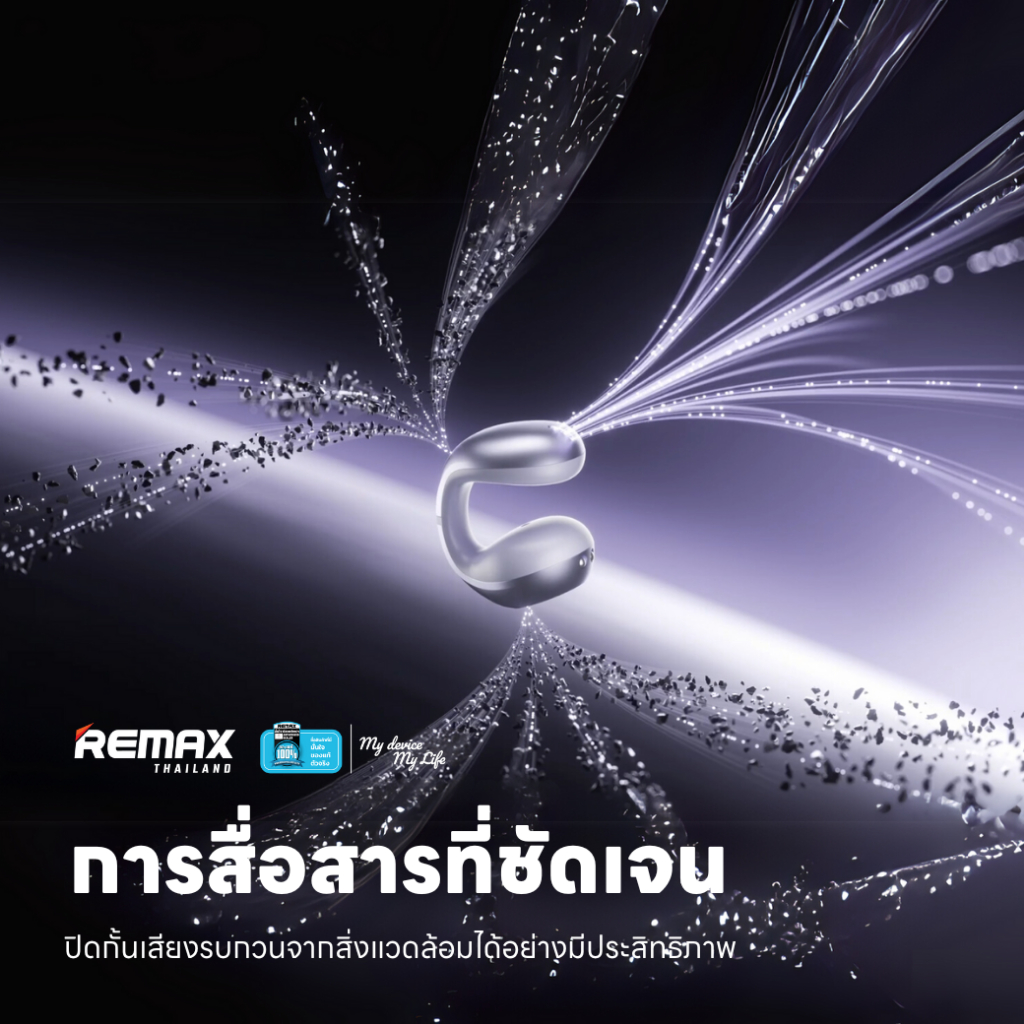 Remax Small Talk BT/TWS OpenBuds KF02 - หูฟังบลูทูธไร้สาย Clip-on Bluetooth 5.4 ตัดเสียงรบกวน ENC - รูปที่ 5