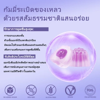 ISNIH แมกนีเซียมไกลซิเนต กัมมี่ Magnesium Glycinate Gummies วิตามินดี ปรับปรุงการนอนหลับและอารมณ์ เสริมสร้างสุขภาพกระดูก