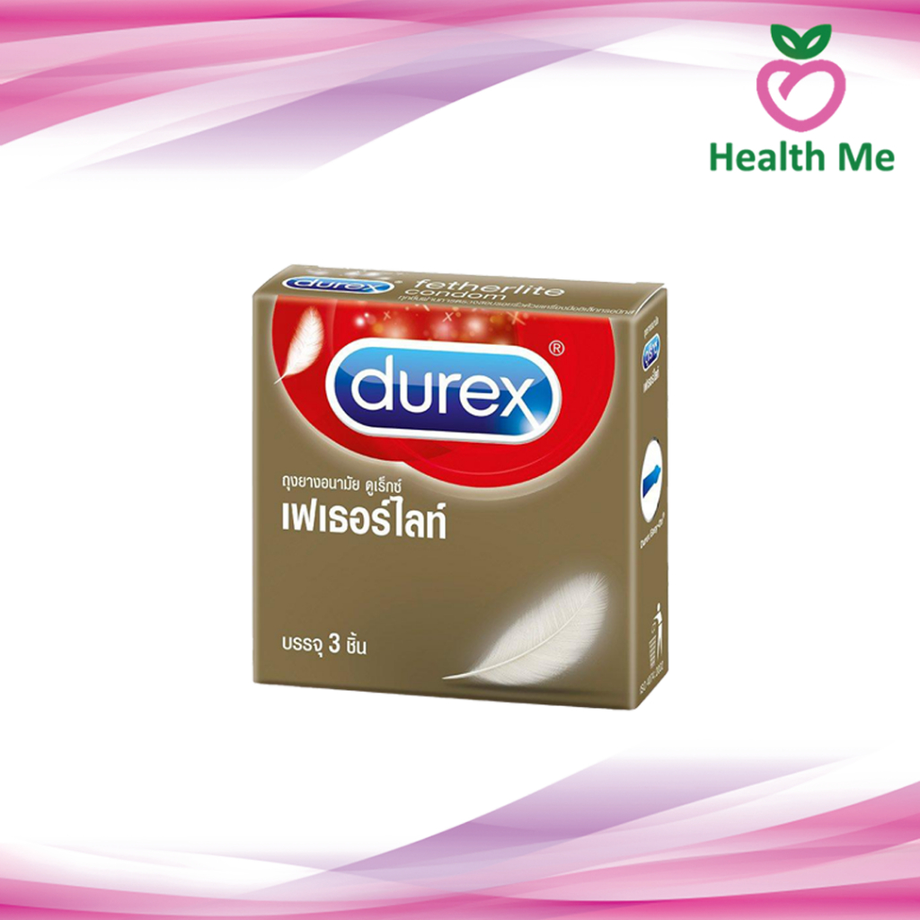 Durex Fetherlite Condom 52.5 mm ถุงยาง แบบบาง ดูเร็กซ์ เฟเธอร์ไลท์