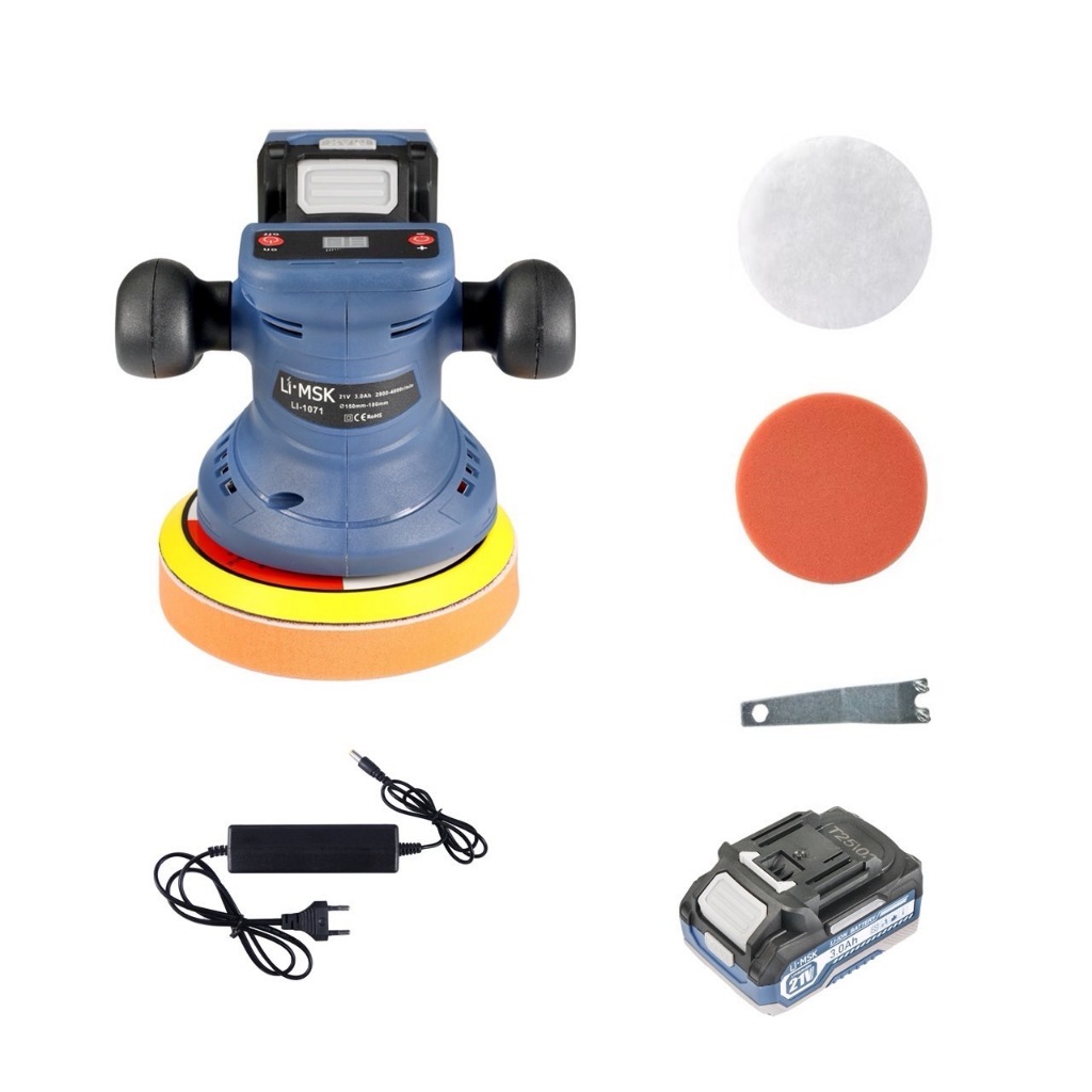 (1) Li MSK เครื่องขัดกระดาษทรายกลมไร้สาย 5นิ้ว รุ่น (Brushless) ไร้แปรงถ่าน 21V