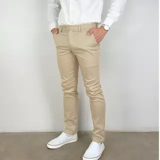 กางเกงสแล็คผู้ชายทรงขาเดฟผ้ายืด ใส่ทำงาน ใส่เรียนผ้าเสริท