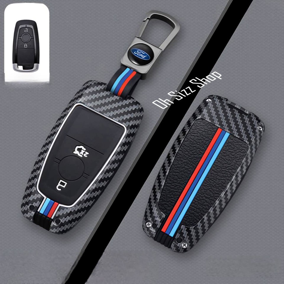 เคสรีโมท Raptor Ford Everest , Ford Ranger 2025 งานโลหะลายเคฟล่า (Alloy Luminescence 3D Silicone Push button Guard)    ร