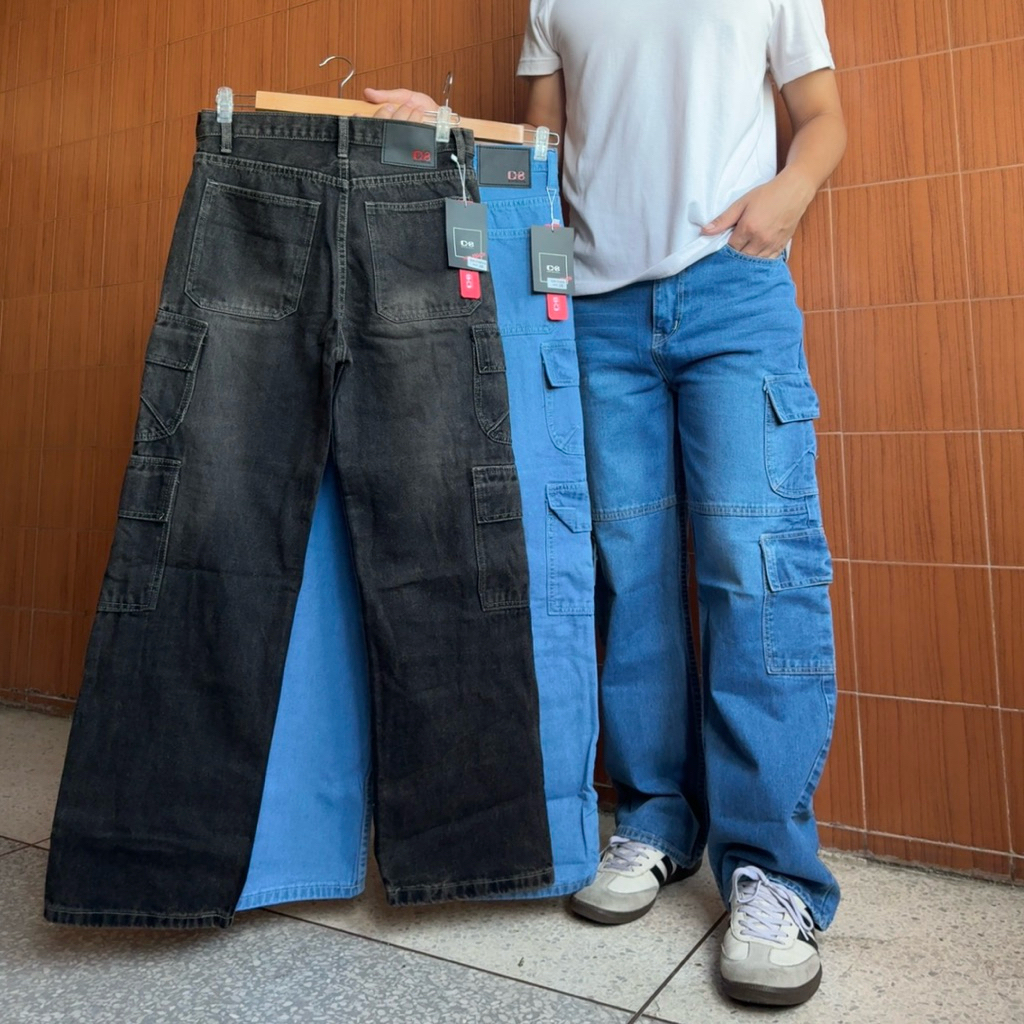 กางเกงยีนส์คาร์โก้ขายาว 8 กระเป๋าCp8