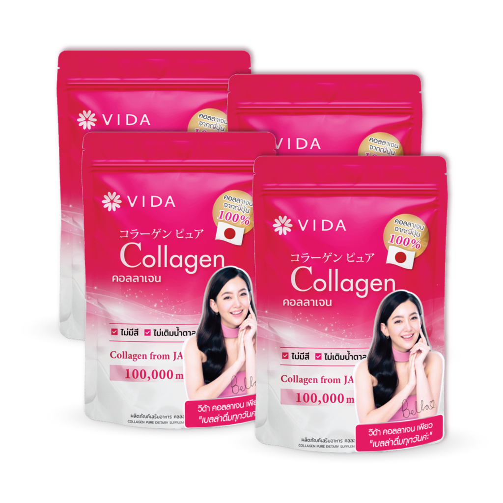 [Set] Vida Collagen Pure 100g. 4 ซอง