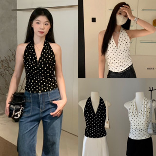 เสื้อคล้องคอลาย polka dotรุ่น 5497 TAG.WG.WE🇰🇷