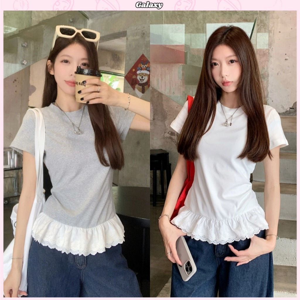 เสื้อคอกลมผู้หญิง เสื้อยืดเเขนสั้นเเต่งชาย ทรงเป๊ะ ไหล่ตรง เสื้อมีทรง ใส่ได้ทุกกรณี #020310