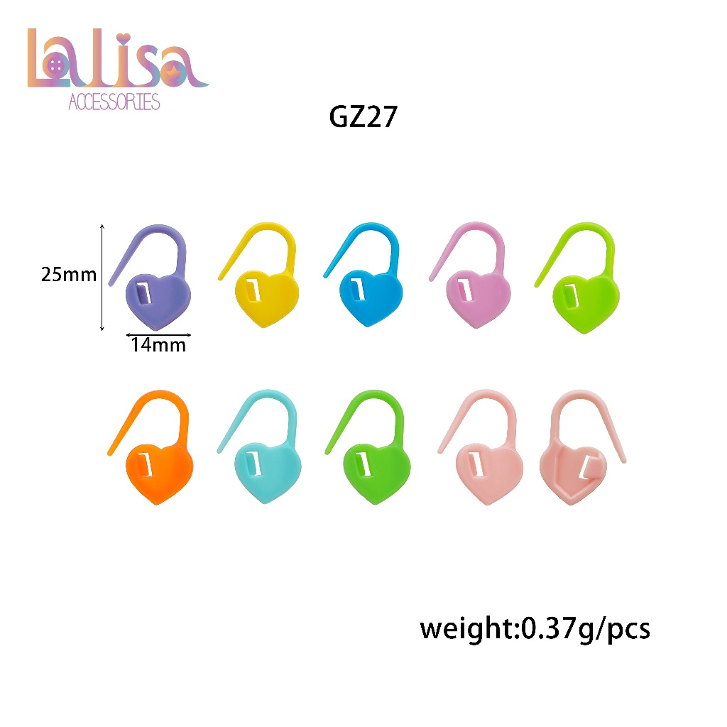 คลิปพลาสติก หลากสี สำหรับถักโครเชต์ 1เซ็ต10ชิ้น marker buckle GZ27