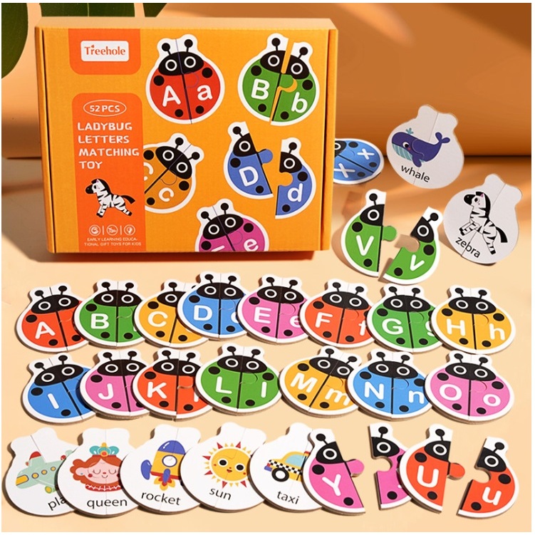 Ladybug Letter Matching : จับคู่ ตัวพิมพ์เล็ก พิมพ์ใหญ่ ตัวอักษร A-Z คำศัพท์ภาษาอังฤษ สะกดคำ Alphabet Pairing Words