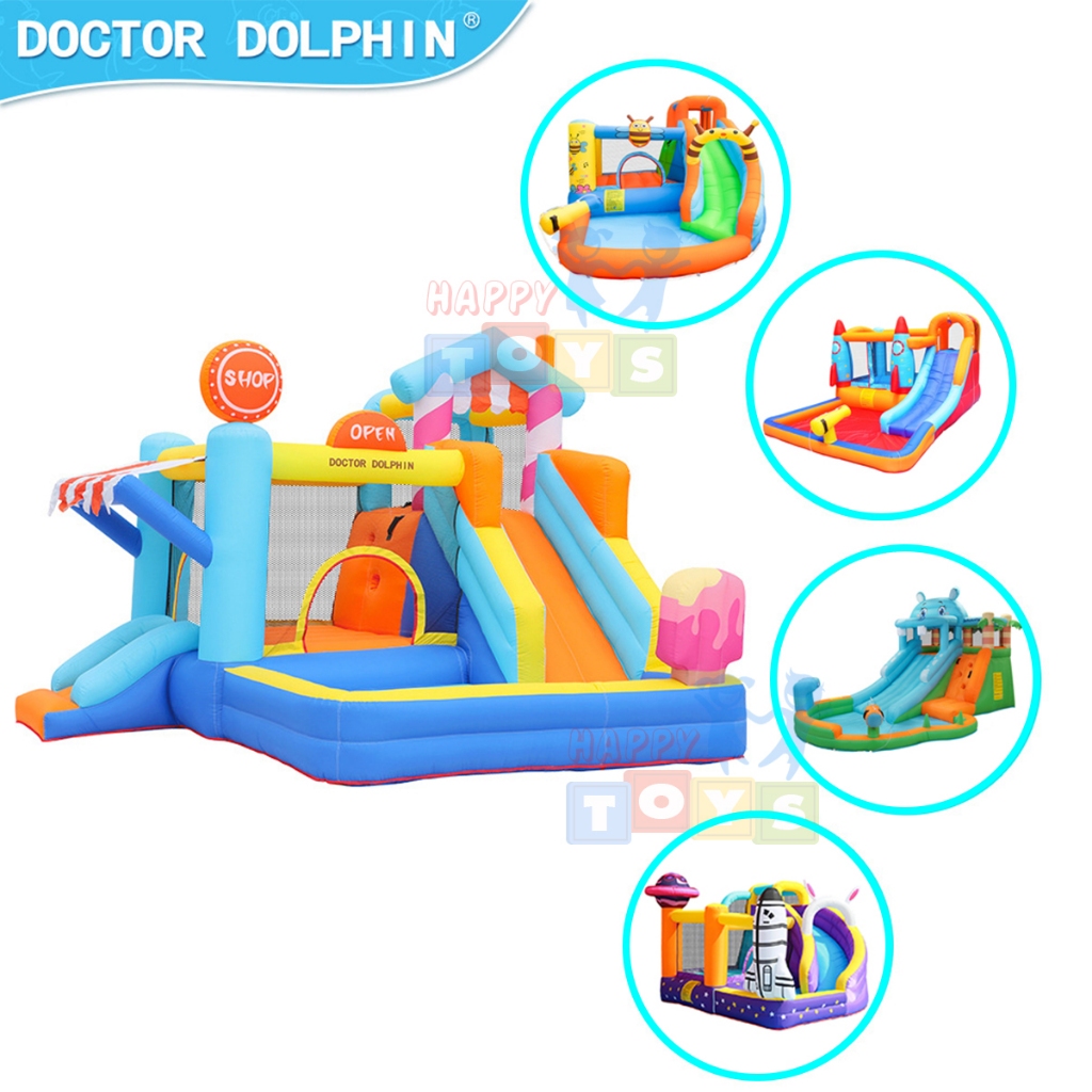 🚛พร้อมส่งจากไทย ปราสาทเป่าลมลายไอติม แถมฟรีปั้มลมขนาดใหญ่ บ้านลม สไลเดอร์ ปีนเขา แทมโพลีน ปืนฉีดน้ำ