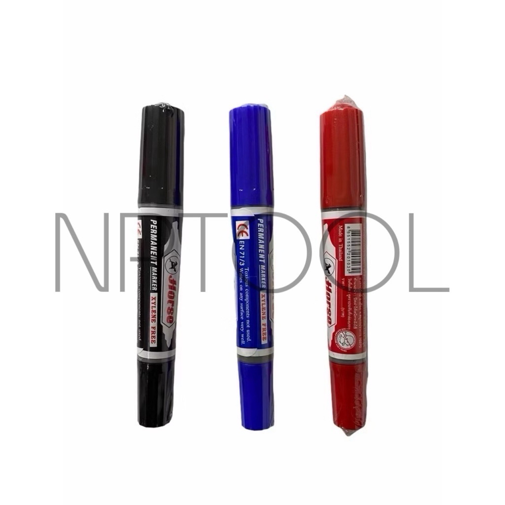 NP-75 ปากกาเคมี 2หัว ตราม้ามี 3 สี