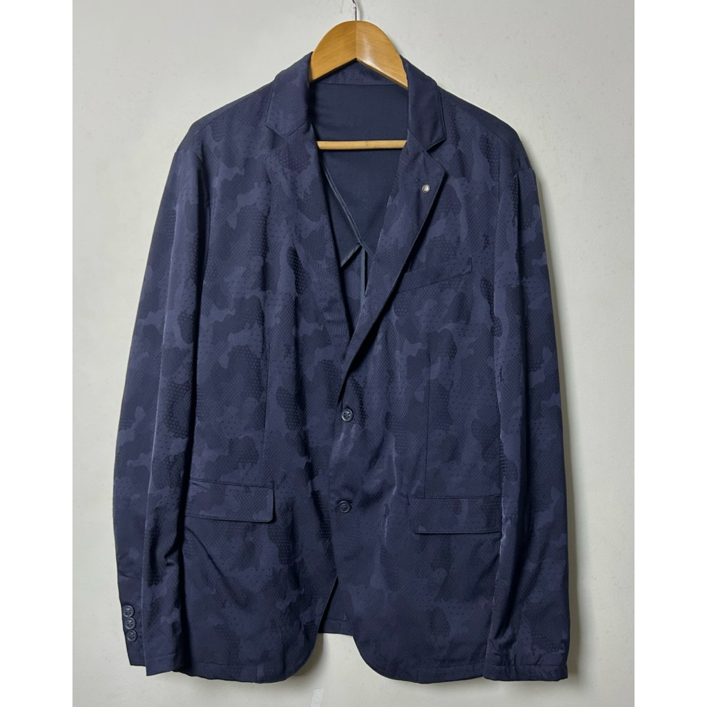 zara navy nylon jacquard jacket